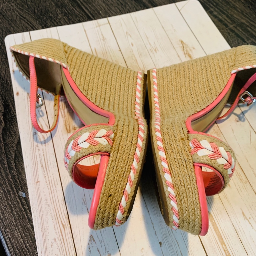 Pink,white and tan wedges - Picture 4 of 5
